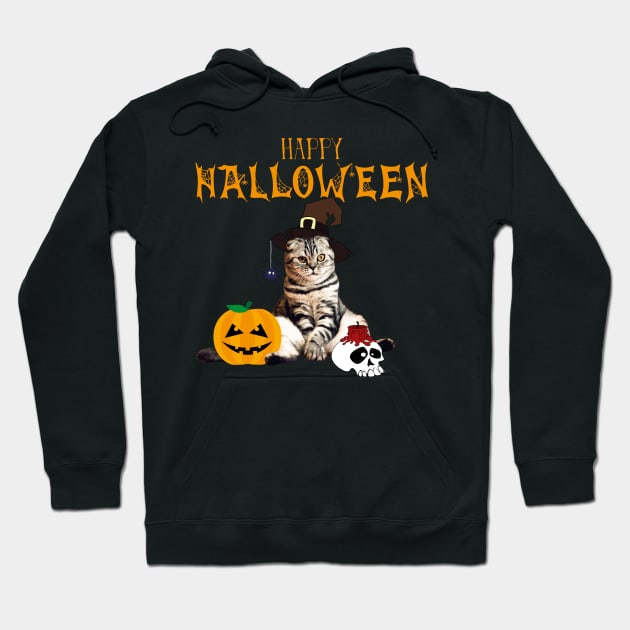 Halloween Cat Witch Costum Pumpkin Spider Skull Gift Hoodie by ro83land